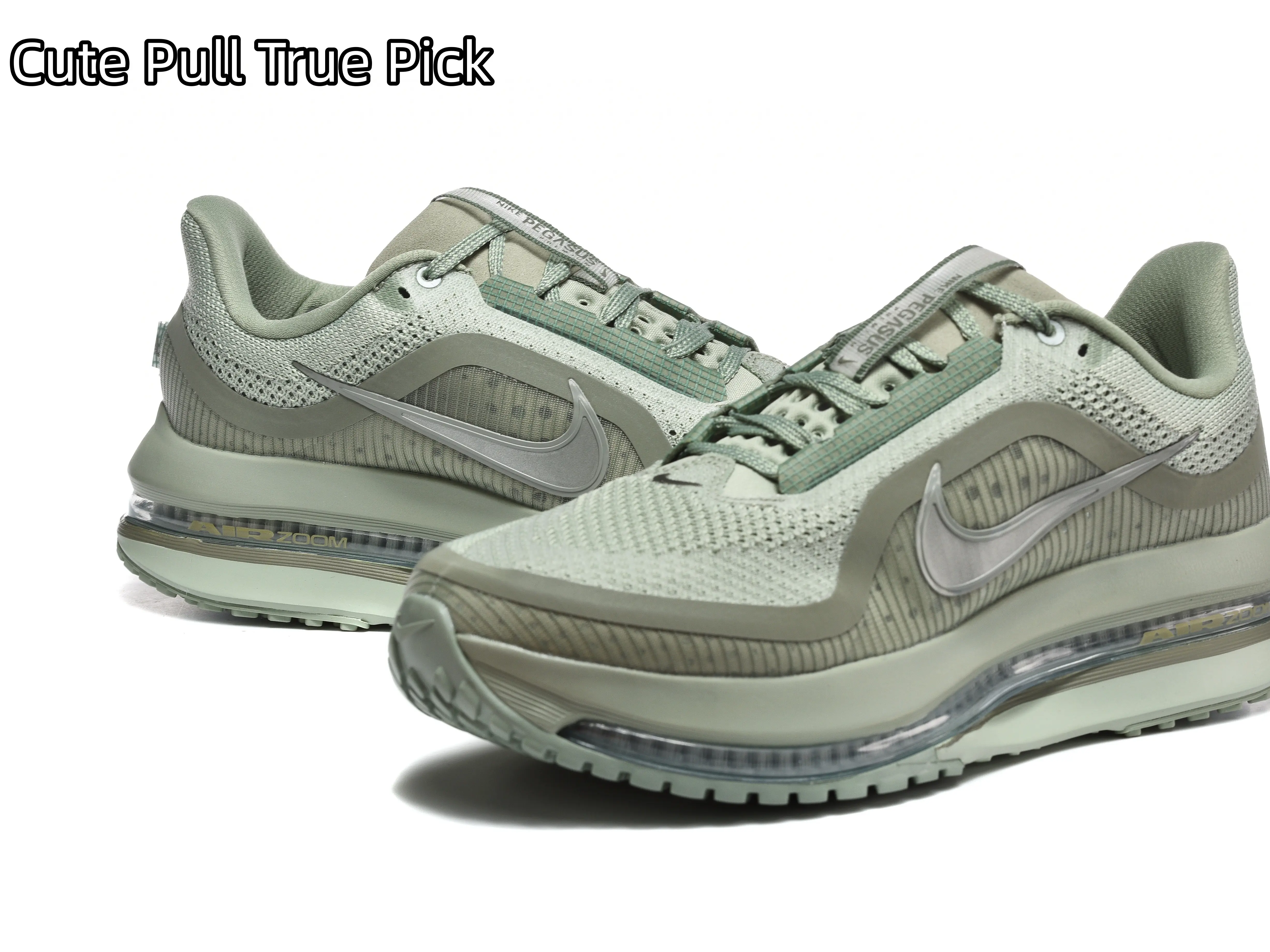 Muted Matcha Green Cushioned Running Sneakers - 2-Tone Breathable Perforated Knit Mesh, Anti-Slip Traction Outsole for Light Jogging & Daily Urban Commute