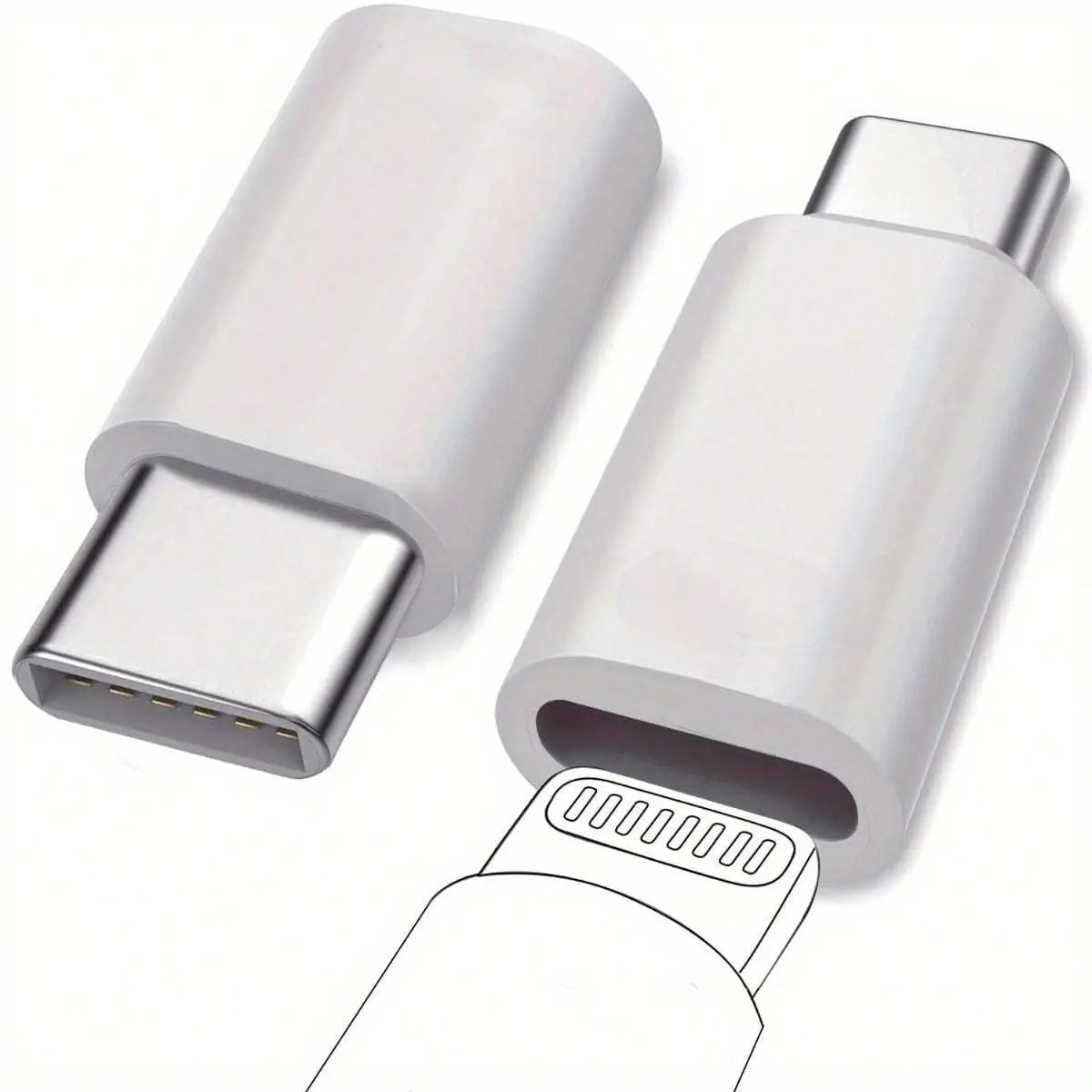 Lightning Female to USB-C Male Adapter, Charging & Data Transfer for Home & Office, Type-C Fast Charging Adapter