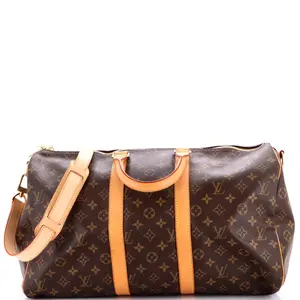 Pre-owned Louis Vuitton Canvas Coated Travel Bags Keepall Bandouliere Bag Monogram Canvas 45 by Rebag