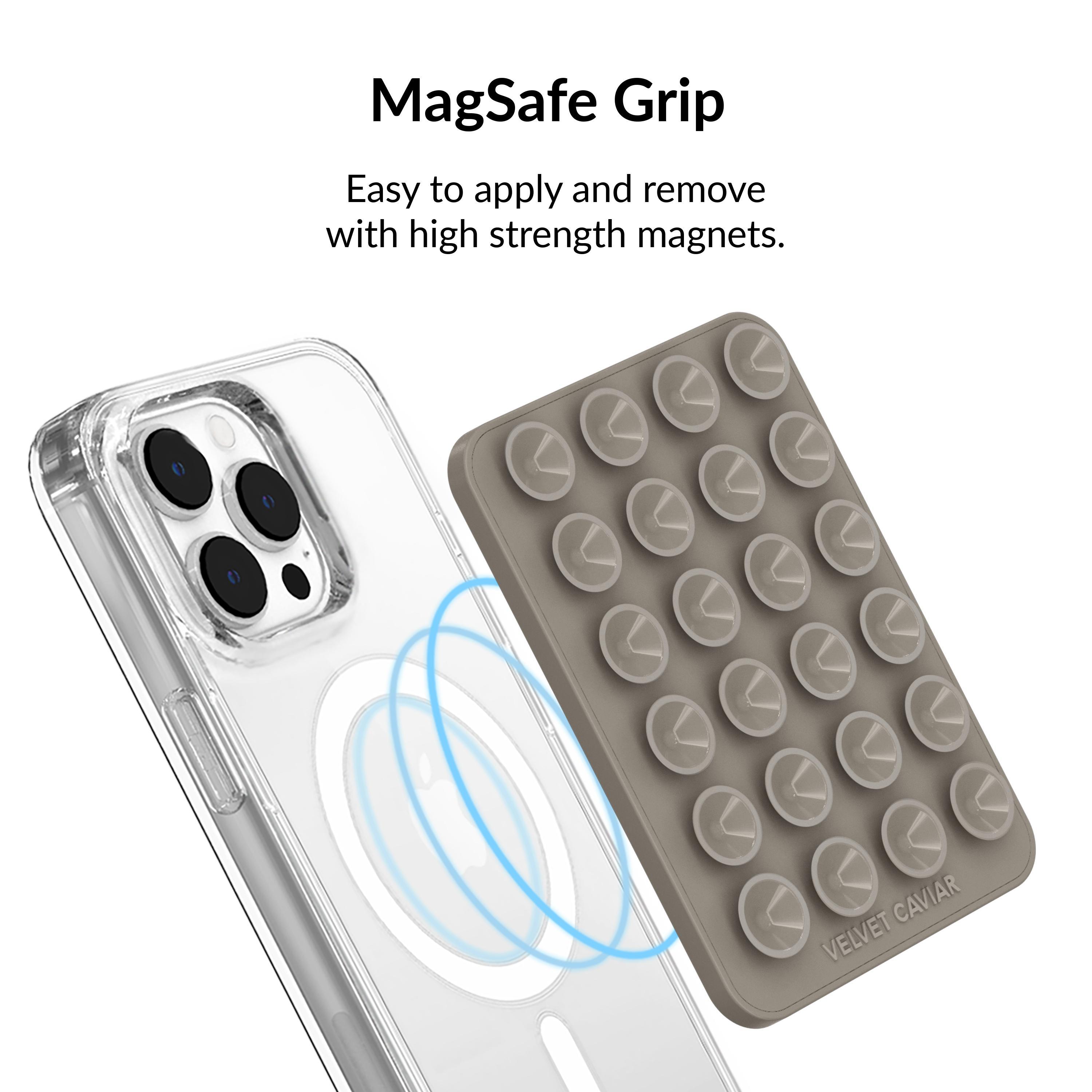 Velvet Caviar Grey MightyGrip MagSafe Mount - Suction Cup Phone Case Mount Compatible with MagSafe Devices Only - Magnetic Silicone Sticky Phone Grip