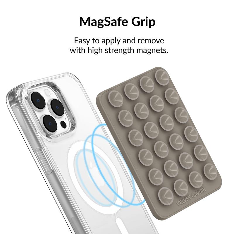 Velvet Caviar Grey MightyGrip MagSafe Mount - Suction Cup Phone Case Mount Compatible with MagSafe Devices Only - Magnetic Silicone Sticky Phone Grip