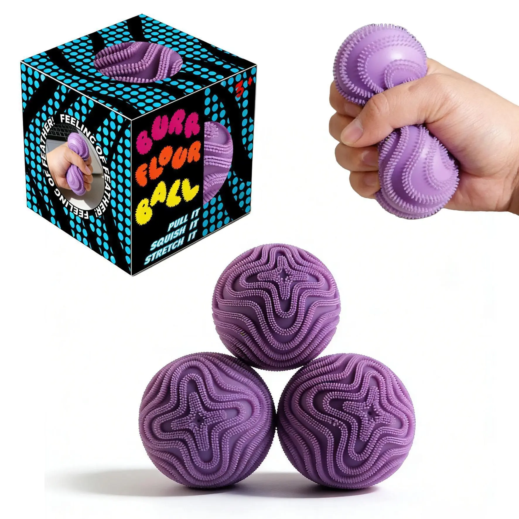 8Cm burr flour ball decompression ball toy pinch music decompression artifact small toy, daily vent decompression toy