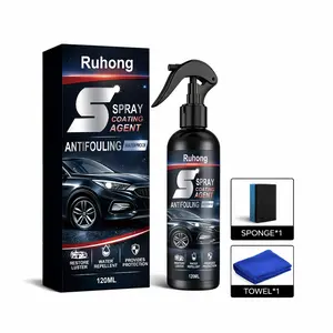 Car Nanos Coating Spray Quick Effect Agent Professional Coat Wax Scratch Wax Polish Waterless Sea Glass Cleaner (1PC+Sponge+Cloth)For Shine & Protection Restore Paint Long-Lasting Sopami Foam Detailer Multifunctional Plastic Engine Cleaning Kit