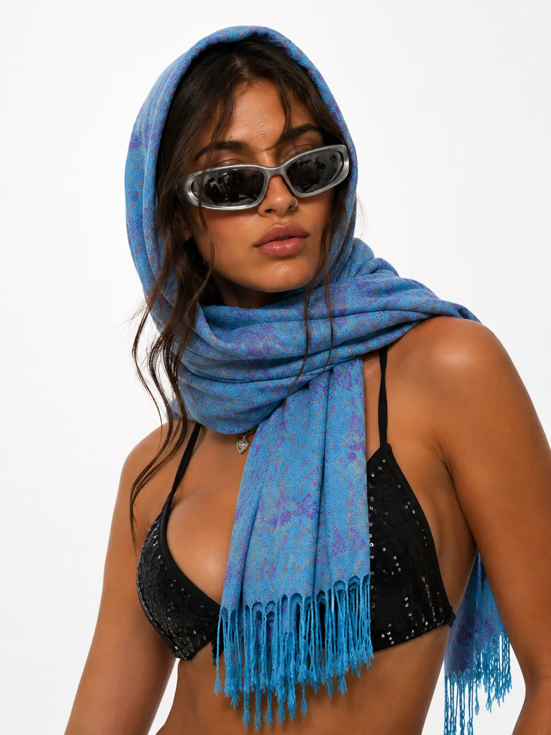 Glacier Paisley Pashmina
