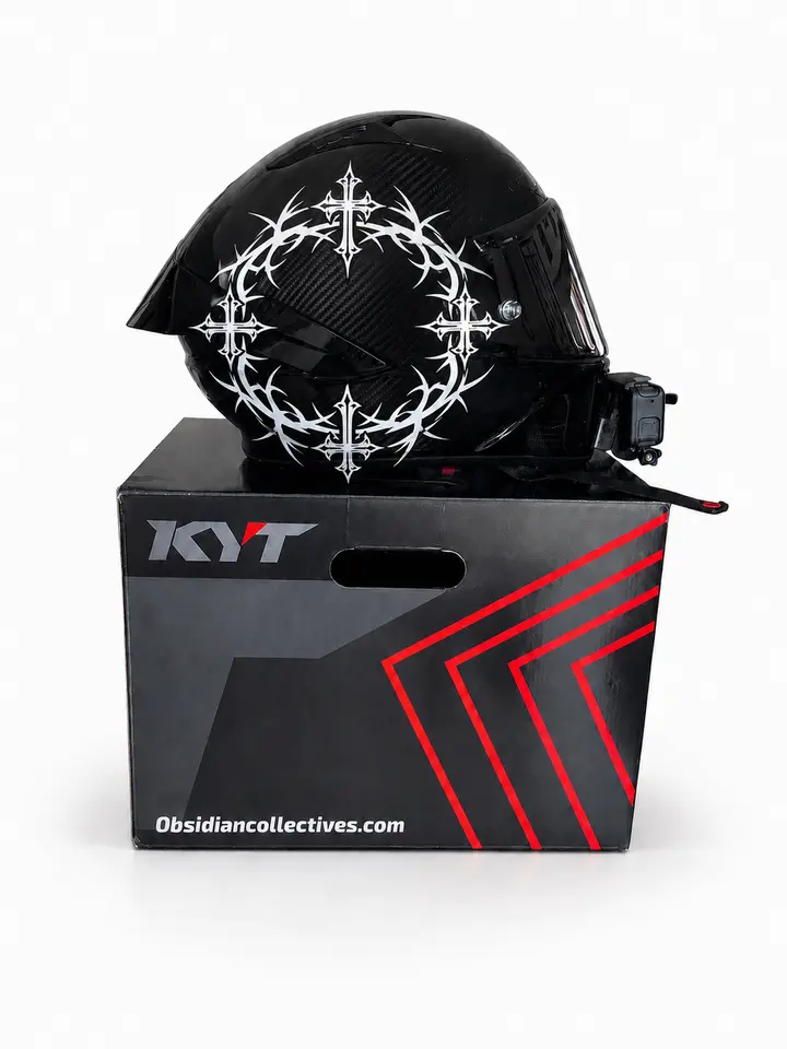 Circle cross helmet decal