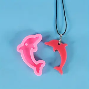 Dolphin Shape Silicone Molds for DIY Craft Keychain Necklace Earrings Polymer Clay Mold Pendant Jewelery Resin Casting Mold