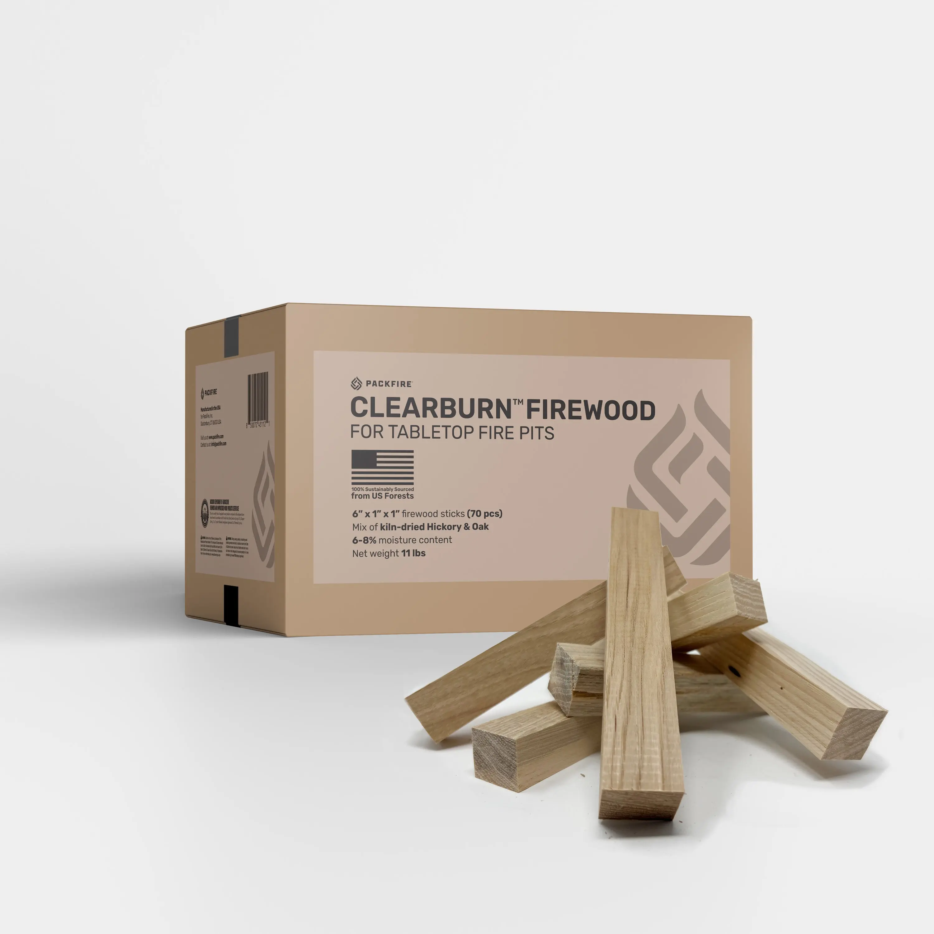 ClearBurn™ Tabletop Firewood — 6" ClearBurn™ Tabletop Firewood — 6"