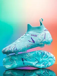 Women's High-Top Ag Fg Soccer Shoes, Breathable Durable Anti-Slip Turf Training Boots, Elite Competition Football Cleats