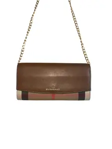 Pre-owned BURBERRY Canvas Small Leather Goods Novacheck Coated Canva Wallet with Brown Leather