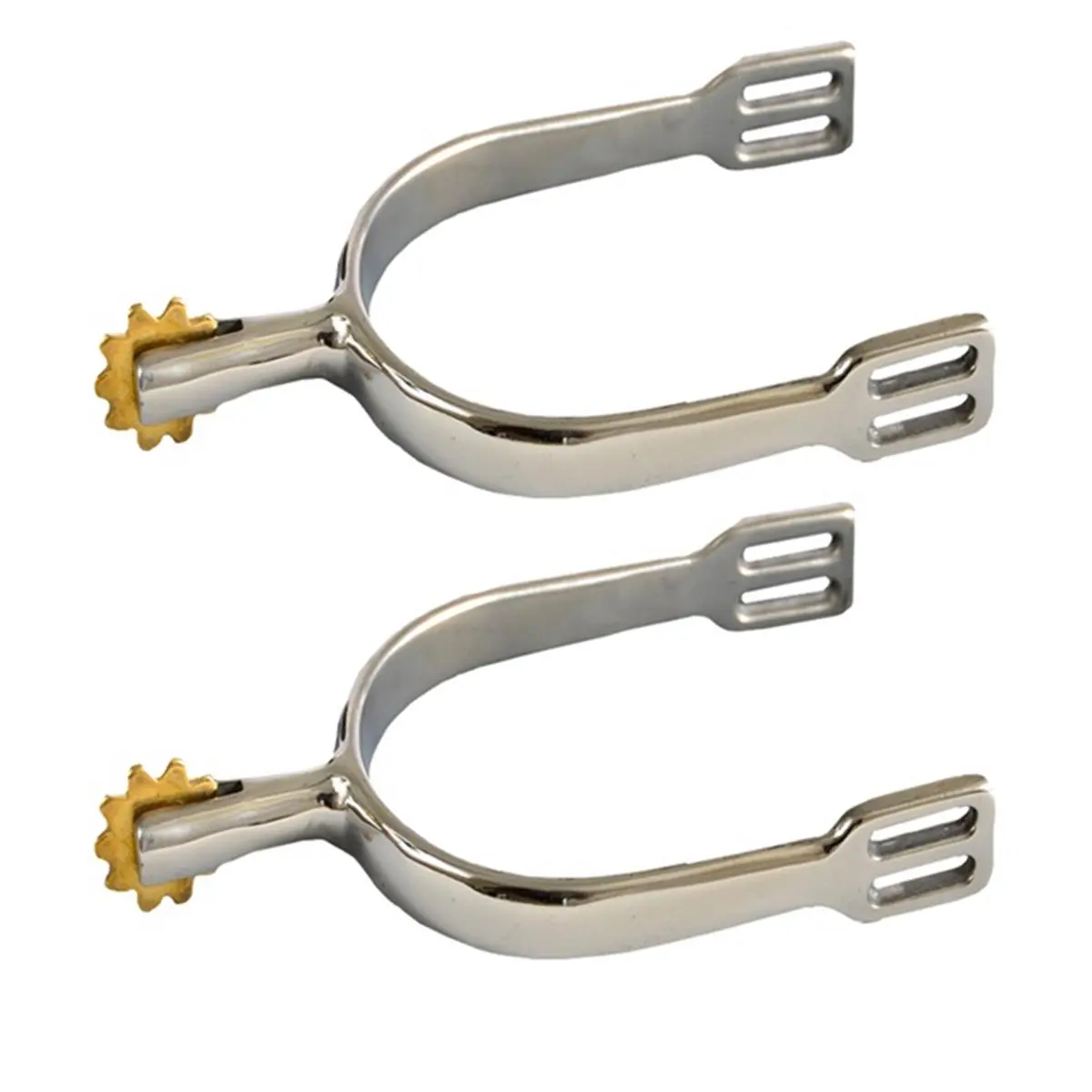 212 MAIN Men's Equestrian Spurs, Professional Riding Tack Featuring a Gold 10-Point Rowel and a 1 5/8 inch Neck Length