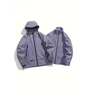 Bmuvlss 2025 New Unisex Autumn/Winter Dopamine Hooded Jacket with Fleece Lining and Outer Layer Warm Two-Piece Set