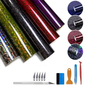 12x59In（1ftx5ft）Forged Carbon Fiber Vinyl Wrap Film,Carbon Vinyl Wrap Adhesive Motorcycle Stickers Decals，Anti-Wrinkle Bubble Free Replacement Car Sticker DIY Interior Exterior
