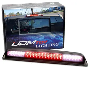 iJDMTOY F1 Style Strobe Black-Out Smoke Lens w/Red Chrome Reflector 48-SMD LED High Mount Third Brake/Clearance Light Assembly For Nissan Frontier (D40 D41)