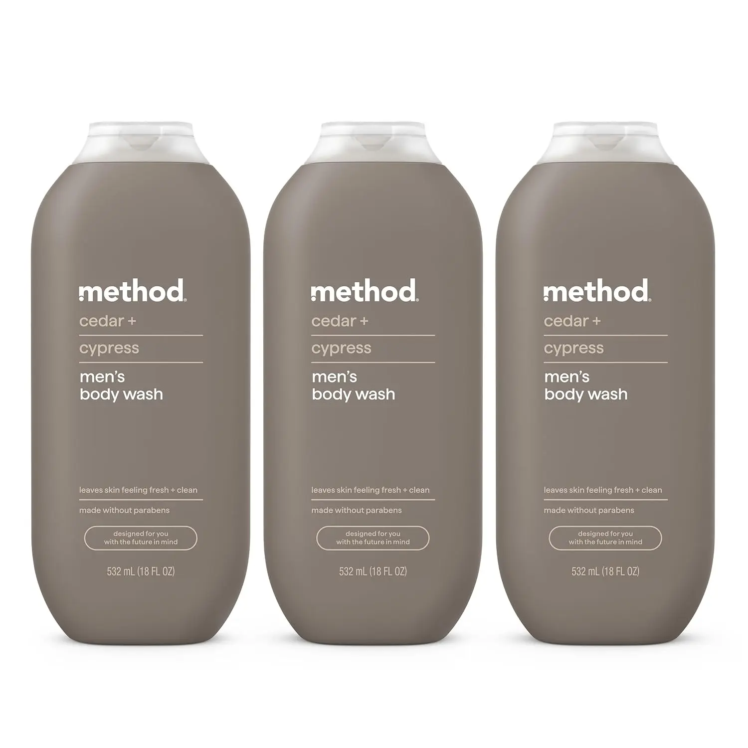 method Men’s Fragranced Scented Body Wash - Cedar + Cypress, 18 fl oz, 3 Pack, Fragrance, Scent