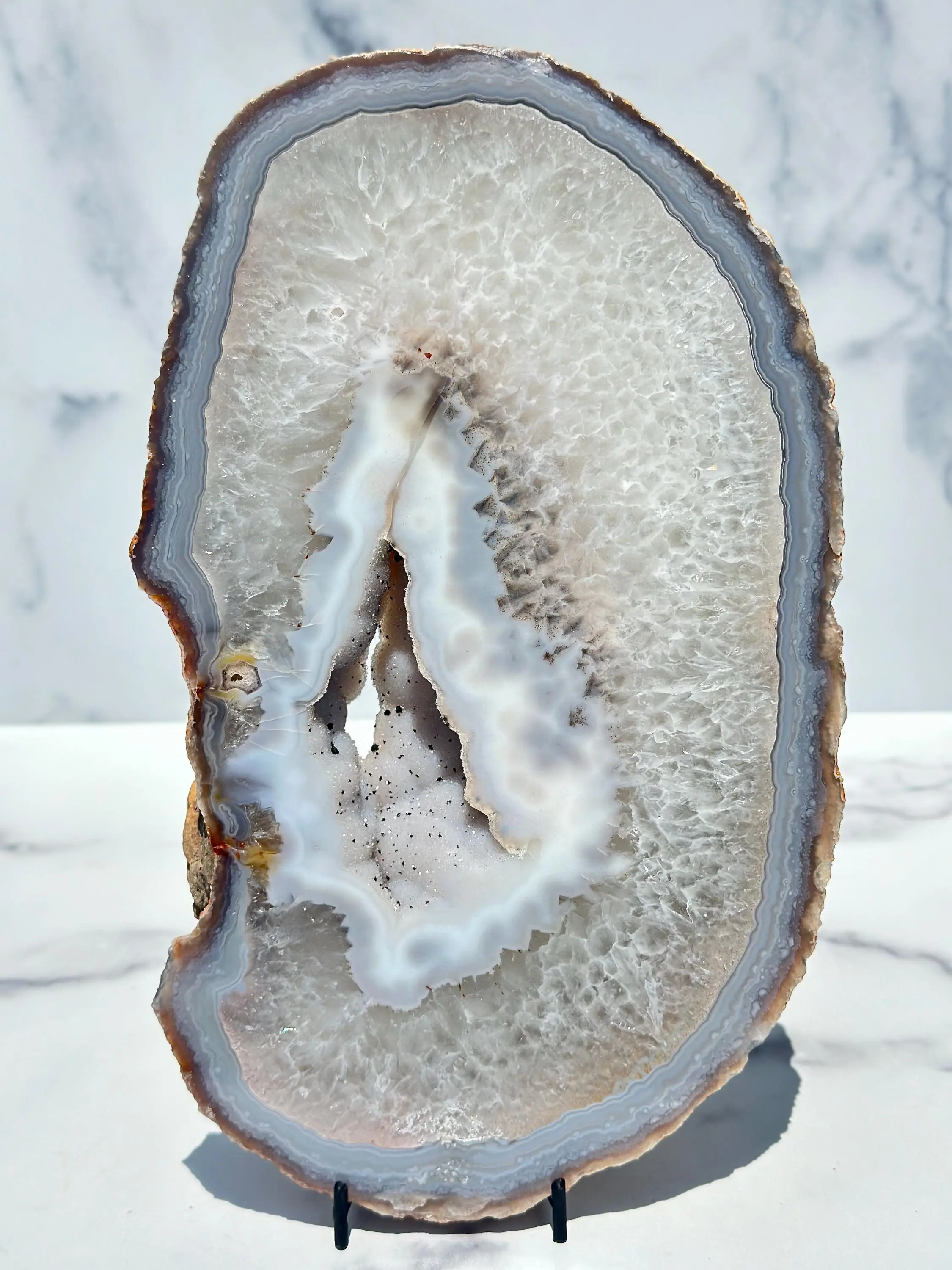 Quartz & Agate Slab with Druzy - Front Polished - No.76