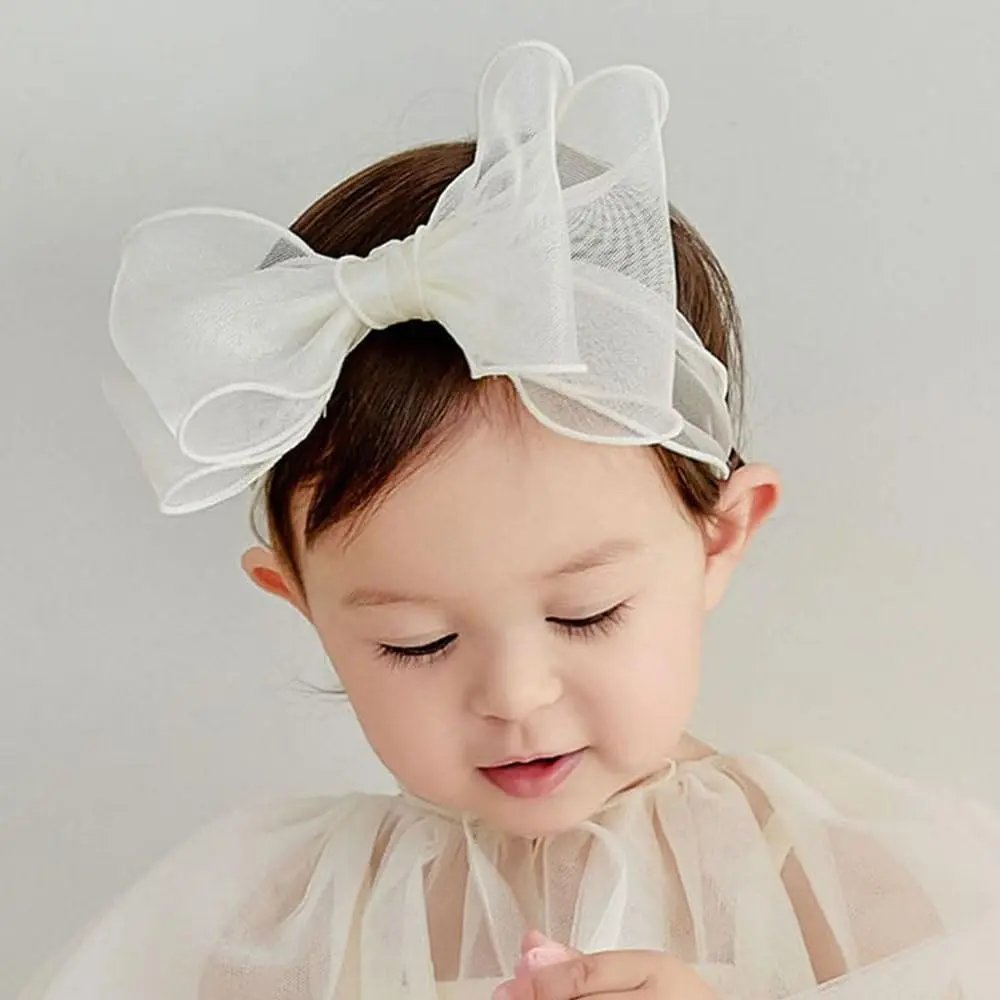 Baby Hairband Large Bow Lace Elastic Headband for Infants and Toddlers (0-36 Months), Cute Accessories for Baby Girls, Infant Headbands, Infant Bows, Newborn Headband Bows