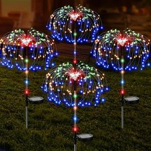 solar powered garden led light, 1/2/4 counts led light string, outdoor garden decorative light, festive & party supplies