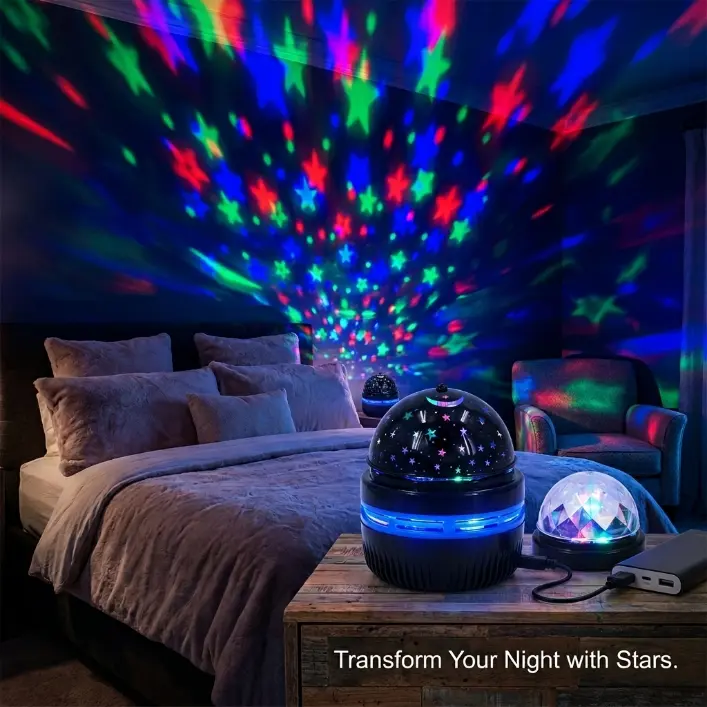 Galaxy Star Projector Night Light, 360° Rotating RGB LED Nebula Nebula Lamp with USB, Portable Gaming & Bedroom Decor Light, Ideal Birthday Gift for Kids & Friends, Sleep Aid Mood Light