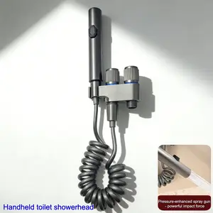 High Pressure Handheld Toilet Sprayer Set, Spring Hose Female Cleaning Device, Bathroom Seat Spray Kit, Bath Accessories, Toilet Bidet Sprayer