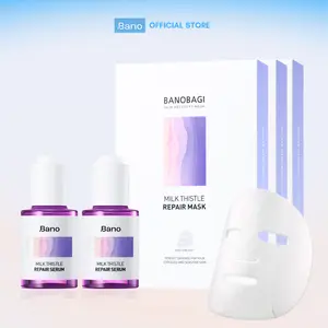 Bano Milk Thistle Repair Line - A Soothing Restorative Duo for Even the Most Sensitive Skin | Milk Thistle Repair Serum 1 FL OZ, Milk Thistle Repair Mask 10-Pack