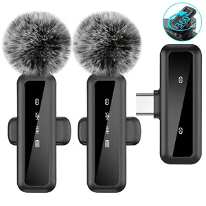 Professional Wireless Lapel Microphone for iPhone Android, Cordless Omnidirectional Condenser Mic for Podcasts Videos Interviews