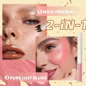 Waterproof 2 in 1 Freckle Blush Pen,daily makeup must-have,Natural freckle + blush in 1,Freckle & Blush Dual Pen