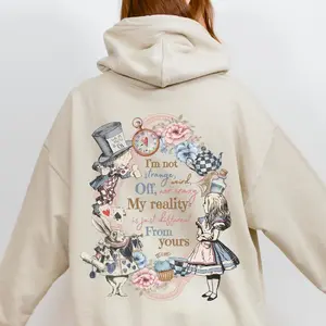 Vintage Alice Alice in Wonderland Hoodie Book Hoodie Bookish Things Alice in Wonderland Literary Shirt Reading Shirt Light Academia G1L