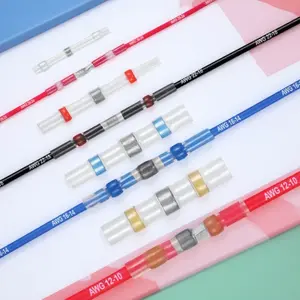 50 PCS Heat Shrink Wire Connectors Kit, Waterproof Insulated Electrical Terminals for Automotive, Home DIY Repair, Cable Splicing Tools, Wire Crimp Connectors, Electrical Repair Kit, Wire Joint Solutions