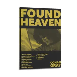 Conan Gray Found Heaven Poster for Bedroom Aesthetic Canvas Wall Art Living Room Posters Painting Picture Print Modern Family Decor Artist Bathroom Poster