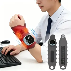 Electric Hand Wrist Massager with Heat, Portable Wrist Wrap for Daily Use & Sports -  5 Modes, 3 Heated Levels, 9 Intensity Settings for Office Worker, Gifts for Women Men