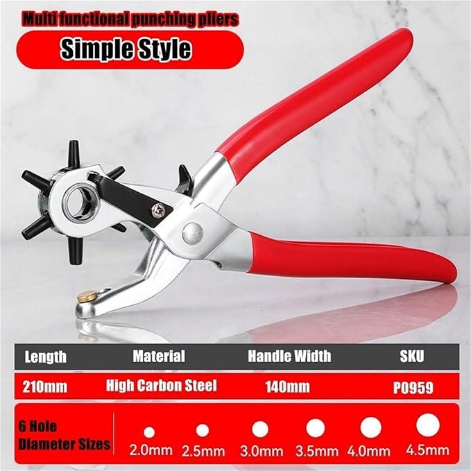 Hole Punch, Heavy Duty Leather Hole Puncher for Belts, Watch Bands, Straps, Dog Collars, Saddles, Shoes, Fabric, DIY Home or Craft Projects