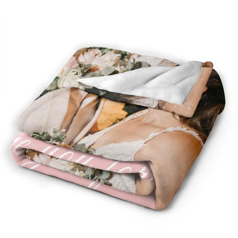 BARLEY ONE Click “Shop Chat”, Send Photos, Custom Photo Blankets, These Personalized Photo Blankets are Made of Soft Wool and Lambskin, Perfect for Weddings, Mother's Day, Father's Day, Valentine's Day Gift, Various Styles Available