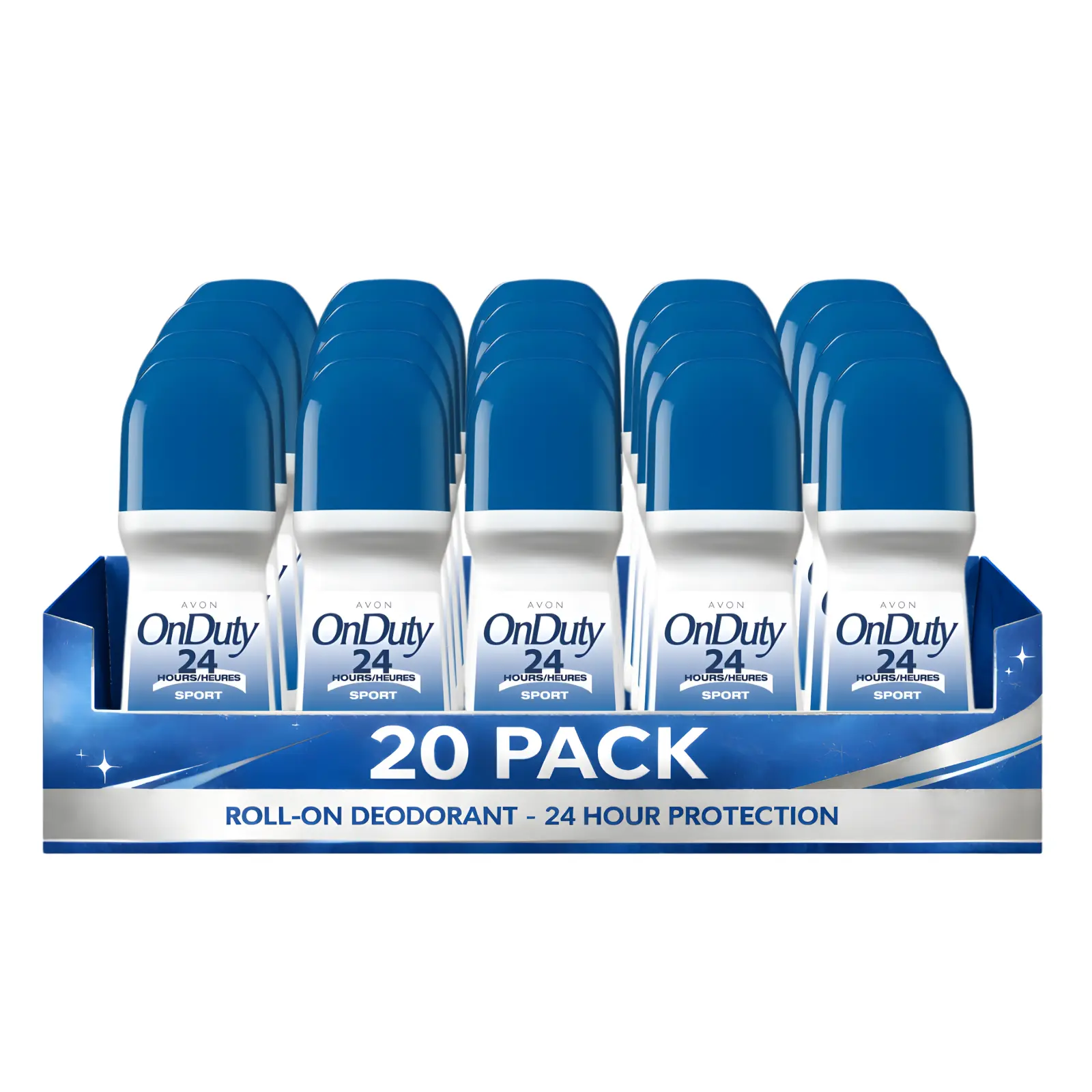 On Duty Sport Roll-On Anti-Perspirant Deodorant for Men Pack of 20 (2.6 fl oz / 75ml Each) | 24-Hour Odor Protection | Vibrant Citrus