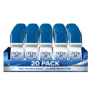 On Duty Sport Roll-On Anti-Perspirant Deodorant for Men Pack of 20 (2.6 fl oz / 75ml Each) | 24-Hour Odor Protection | Vibrant Citrus
