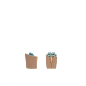 Block Heel Kit 3 Latte Woven Leather