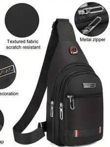 Unisex Multifunctional Crossbody Bag, Oxford Cloth Large Capacity Chest Pack, Adjustable Strap, Suitable for Daily Use, Travel, Work, Gifts