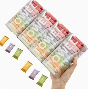 56-Piece Disposable Compressed Hand Towels - Individually Packaged, Wet-Dry Dual-Use, Compact, Hygienic, Portable for Travel, Gym