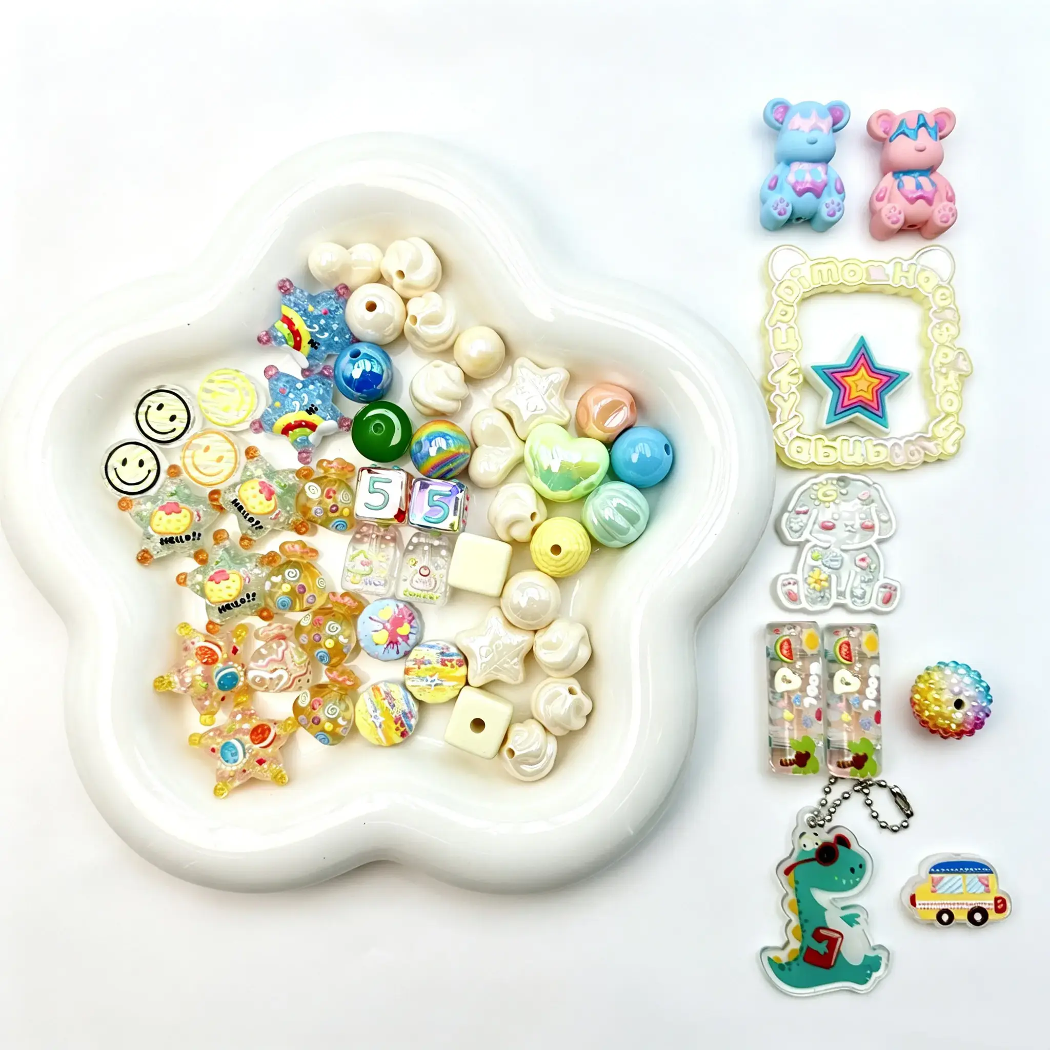 Multi-Themed DIY Bead Supply Kit for for Bracelet, Keychain & Custom Handcraft, 2 Size Options