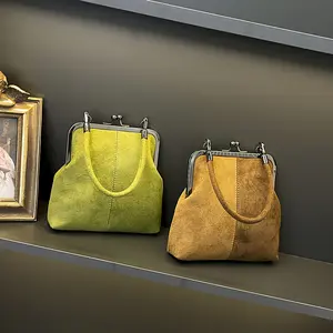 Vintage Crossbody Bag for Women - Small Square Wallet with Double Clasp Closure