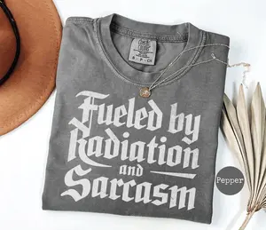 Comfort color Fueled By Radiation Sarcasm T-Shirt, Funny Chemo Shirt, Cancer Warrior Shirt, Cancer Survivor Gift, Funny Cancer Shirt, Unisex