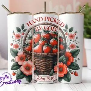 Handpicked | 20oz Skinny sublimation tumbler transfer print out (TRANSFER ONLY, NOT A FINISHED TUMBLER)