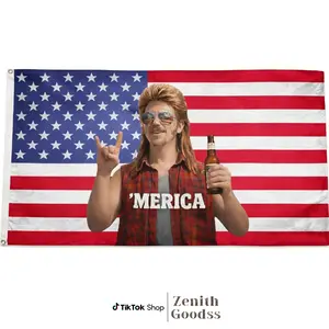 'Merica Joe Dirt America Flag, Funny Patrotic Tapestry, Merica Mullet Man American Flag, Joe Dirt Tapestry, 4th Of July Freedom Flag Tapestry Banners