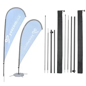 Yescom Teardrop Flag Pole Kit - 10 Sets, Base Type Options