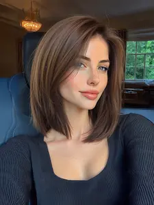 Topshe 13x6 HD Lace Front Wig, Lace Frontal Wigs, Lace Hairline Wig, 12 Inch Shoulder Length Straight Hair, Comfortable Natural Look, Daily Wear, Trendy Fashion