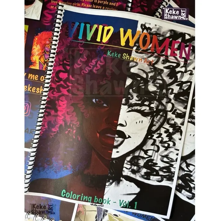 Vivid Women Adult & Teen Drawing Book by Keke Shawn Art- Perfect for creative expression, casual activity book