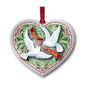 Beacon Designs Solid Brass Peace Doves Ornament
