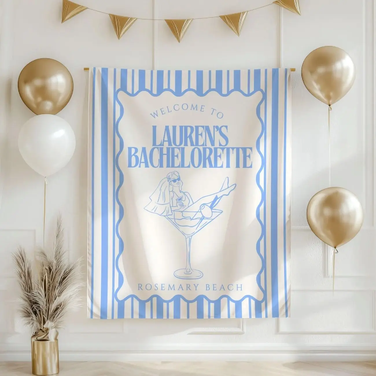 Custom Bachelorette Banner Personalized Bachelorette Party Tapestry Bridal Shower Backdrop Bride Party Sign Social Club Bachelorette Decor