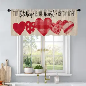1pc Five Abstract Hearts kitchen curtains living room bedroom bathroom home decoration 54 * 18 inches