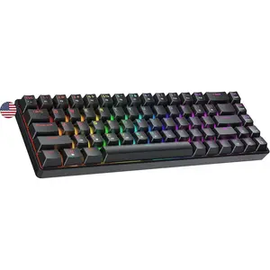 GK65 SE 65% | Mechanical Gaming Keyboard | 68  Multi Color RGB LED Backlit for PC/ Gamer | ANSI   Layout (Black, Mechanical Red)