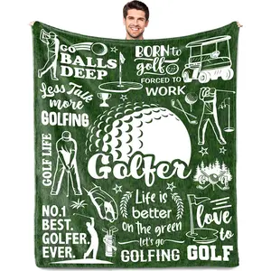 Golf Blanket Gifts For Men, Golf Gift For Men Unique, Golfing Gift For Him, Birthday Thanksgiving Day Golfing Presents, Golfer Present For Sport Lover Blanket Gift